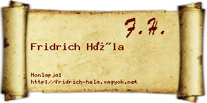Fridrich Héla névjegykártya